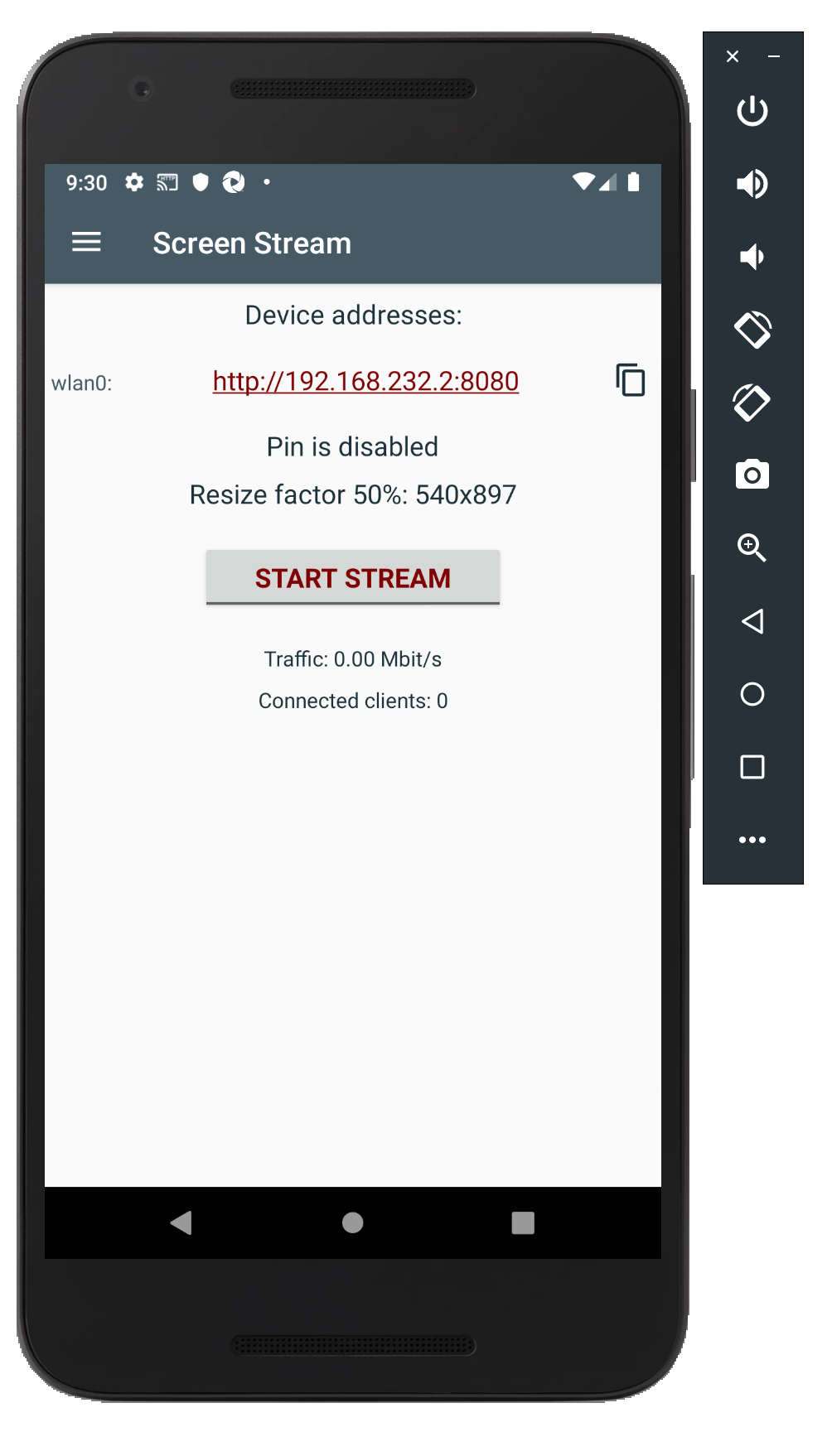 The screen stream app